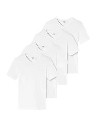Schiesser T-Shirt (4-tlg) Weiß/Grau/Schwarz
