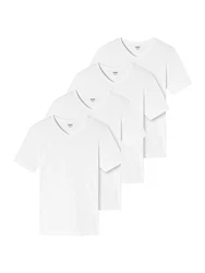 Schiesser T-Shirt (4-tlg) Weiß/Grau/Schwarz