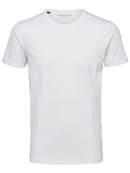 SELECTED HOMME T-Shirt NEW PIMA Weiß/Grau/Creme