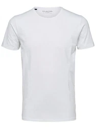 SELECTED HOMME T-Shirt NEW PIMA Weiß/Grau/Creme