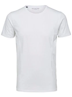 SELECTED HOMME T-Shirt NEW PIMA Weiß/Grau/Creme