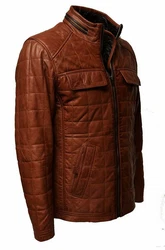 Zimmert Lederjacke Colin Braun/Rot/Orange