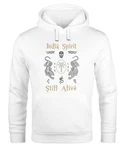 Neverless Hoodie Herren Tiger Spirit Schriftzug Indien Silber/Weiß/Grau