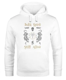 Hoodie Hoodie Herren Tiger Motiv Totenkopf India Spirit Schriftzug Indien Fashion Streetstyle Kapuzen-Pullover Mnner