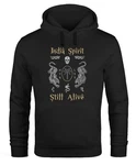 Neverless Hoodie Herren Tiger Spirit Schriftzug Indien Schwarz