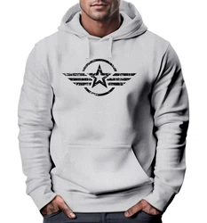 Neverless Hoodie Herren Airforce Symbol Blau/Hellgrau/Grau/Dunkelgrün