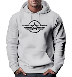Neverless Hoodie Herren Airforce Symbol Blau/Hellgrau/Grau/Dunkelgrün