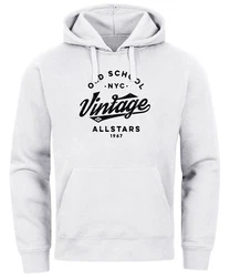 Neverless Hoodie Herren College Style Weiß/Grau/Creme/Hellgrau