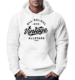 Hoodie Hoodie Herren College Style Schriftzug Oldschool Vintage Allstars