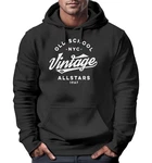 Neverless Hoodie Herren College Style Schwarz/Creme/Grau