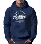 Neverless Hoodie Herren College Style Dunkelblau/Blau/Lila