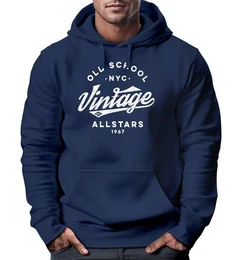Hoodie Hoodie Herren College Style Schriftzug Oldschool Vintage Allstars