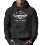 Neverless Hoodie Herren US Airforce Oklahoma Aviator Kapuzen-Pullover Braun/Dunkelblau/Schwarz/Dunkelrot/Grau