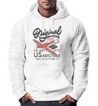 Neverless Hoodie Herren US Airforce Army Spitfire Flugzeug Vintage (###) Rot/Beige/Dunkelgrau/Grau/Dunkelrot/Creme/Weiß/Rosa