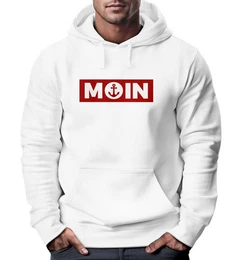 Hoodie Hoodie Herren Moin norddeutsch Morgen Anker Kapuzen-Pullover Print