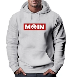 Hoodie Hoodie Herren Moin norddeutsch Morgen Anker Kapuzen-Pullover Print