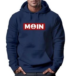 Hoodie Hoodie Herren Moin norddeutsch Morgen Anker Kapuzen-Pullover Print
