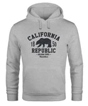 Neverless Hoodie Herren California Republic Rot/Grau/Braun/Dunkelgrün/Gold/Dunkelgrau