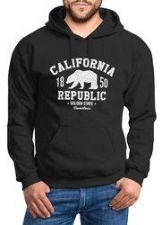 Neverless Hoodie Herren California Republic Rot/Schwarz/Dunkelgrün/Braun