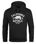 Neverless Hoodie Herren California Republic Rot/Schwarz/Dunkelgrün/Braun