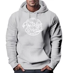 Neverless Hoodie Sweatshirt Herren Brooklyn Race Motorcycle Vintage Grau
