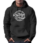 Neverless Hoodie Sweatshirt Herren Brooklyn Race Motorcycle Vintage Schwarz
