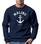 Neverless Sweatshirt Rundhals Pullover Anker Anchor Malibu Dunkelblau