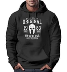 Neverless Hoodie Herren Original Gladiator Sparta Helm Athletic Vintage Schwarz/Dunkelgrau/Grau