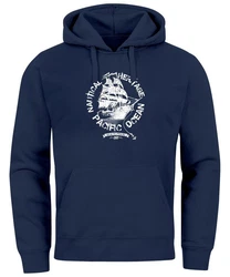 Neverless Hoodie Herren Segel Schiff Black Pearl schwarz