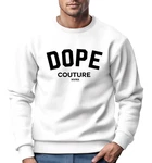 Neverless Sweatshirt Herren DOPE COUTURE Rundhals-Pullover Rot/Rosa/Braun/Creme