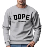 Neverless Sweatshirt Herren DOPE COUTURE Rundhals-Pullover Braun/Beige/Rot/Grau
