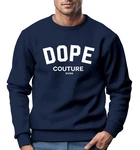 Neverless Sweatshirt Herren DOPE COUTURE Rundhals-Pullover Dunkelblau/Rosa