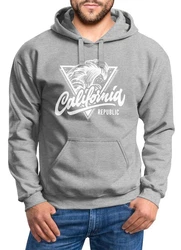 Neverless Hoodie California Republic Kapuzen-Pullover Herren (Wave) Grau