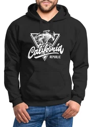 Neverless Hoodie California Republic Kapuzen-Pullover Herren (Wave) Schwarz