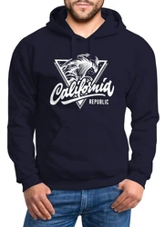 Neverless Hoodie California Republic Kapuzen-Pullover Herren (Wave) 