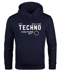 Neverless Hoodie Techno Kapuzen-Pullover Herren Dunkelblau/Schwarz/Gelb/Lila/Beige