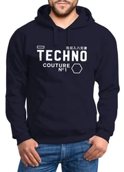 Neverless Hoodie Techno Kapuzen-Pullover Herren Dunkelblau/Schwarz/Gelb/Lila/Beige