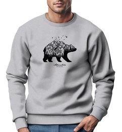 Sweatshirt Sweatshirt Herren Br Abenteuer Berge Wald Bear Mountains Adventure