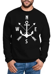 Sweatshirt Sweatshirt Herren Anker Kompass Arrows Rundhals-Pullover