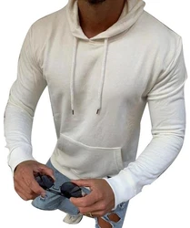 Megaman Jeans Kapuzenpullover Hoodie Herren Weiß/Khaki/Creme