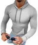 Megaman Jeans Kapuzenpullover Hoodie Herren Grau/Hellgrau