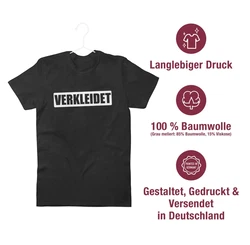 Shirtracer T-Shirt Verkleidet Faschingskostüm Lustig I Kostüm Verkleidet Karneval Ironie Karneval & Fasching Schwarz/Rot