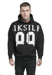 Hoodie Herren Hoodie RELAXED FIT HOODIE SS-19440 Black White Schwarz