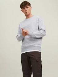 Jack & Jones Sweatshirt JJESTAR BASIC SWEAT CREW NECK NOOS (4012) Grau