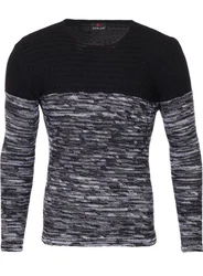 Reslad Strickpullover Herren-Pullover Slim Fit Melange