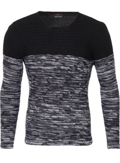 Reslad Strickpullover Herren-Pullover Slim Fit Melange