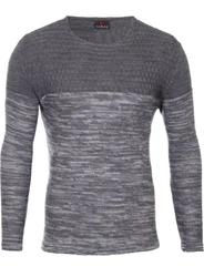 Reslad Strickpullover Herren-Pullover Slim Fit Melange