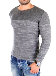 Reslad Strickpullover Herren-Pullover Slim Fit Melange