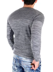 Reslad Strickpullover Herren-Pullover Slim Fit Melange