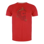 Leitfeuer T-Shirt Herren 1/2 Arm Rundhals Kapitn-Seemann-Print Rot/Dunkelrot
